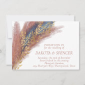 Invitation Pampas Grass | Terracotta Paprika Fleur sauvage bl (Devant)