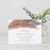 Invitation Pampas Grass | Terracotta Paprika Fleur sauvage bl (Debout devant)