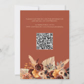 Invitation Pampas Grass Terracotta QR Code Enregistrer La Dat (Dos)