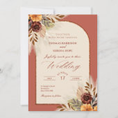 Invitation Pampas Grass Terracotta Rust Arch Mariage (Devant)