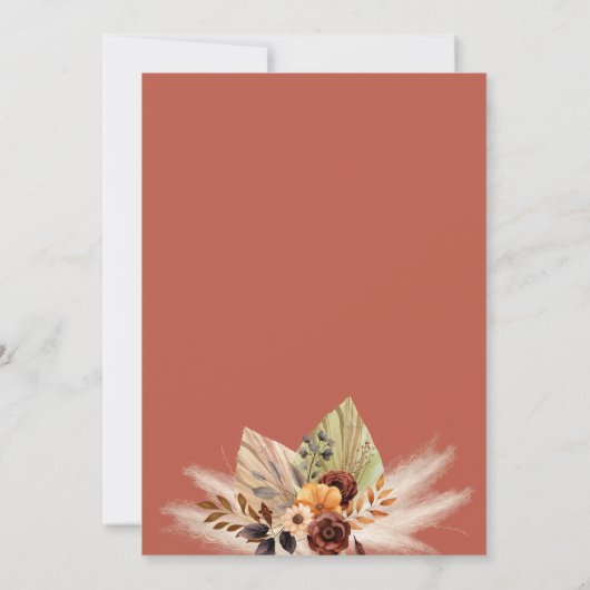 Invitation Pampas Grass Terracotta Rust Arch Mariage (Dos)