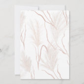 Invitation Pampas Grass Terracotta Tan Floral Fête des mariée (Dos)