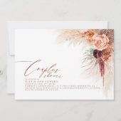 Invitation Pampas Grass Terracotta Tropical Couples Douche (Devant)