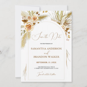 Invitation Pampas herbe aquarelle boho élégant Enregistrer la