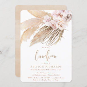 Invitation Pampas herbe boho désert bohème déjeuner