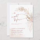 Invitation Pampas Herbe Boho Floral La Nuit Avant (Devant)