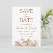 Invitation pampas herbe boho sauver les dates (Debout devant)