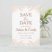 Invitation pampas herbe boho sauver les dates (Debout devant)