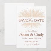 Invitation pampas herbe boho sauver les dates (Devant / Derrière)