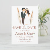 Invitation pampas herbe boho sauver les dates (Debout devant)