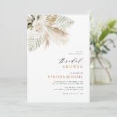Invitation pampas herbe boho verdure nuptiale douche (Debout devant)