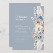 Invitation pampas herbe et dîner de répétition bleu poussiére (Devant / Derrière)