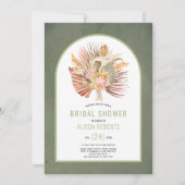 Invitation Pampas herbe et palme vert nuptiale douche (Devant)