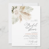 Invitation pampas herbe et verdure douche nuptiale (Devant)