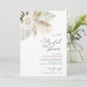 Invitation pampas herbe et verdure douche nuptiale (Debout devant)