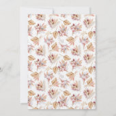 Invitation Pampas herbe fleurie rose or boho luxe mariage (Dos)