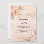 Invitation Pampas herbe flush florales été fête extérieure (Devant)