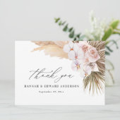 Invitation Pampas herbe moderne mariage botanique bohème mode (Debout devant)