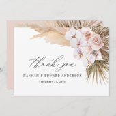 Invitation Pampas herbe moderne mariage botanique bohème mode (Devant / Derrière)