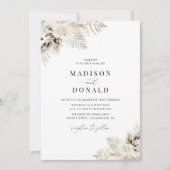 Invitation Pampas herbe sauge vert mariage (Devant)