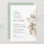 Invitation pampas herbe verdure répétition mariage (Devant / Derrière)