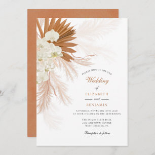 Invitation Pampas Mariage de laiton de cuivre