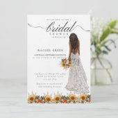 Invitation Pampas Mariage herbe Gown Boho Fête des mariées (Debout devant)