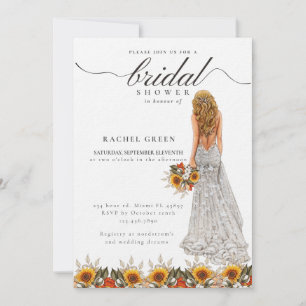 Invitation Pampas Mariage herbe Gown Boho Fête des mariées
