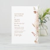 Invitation Pampas Moderne Avec Mariage Texte Or (Debout devant)