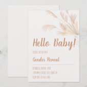 Invitation Pampas Neutre Bohème Révélation de Genre (Devant / Derrière)