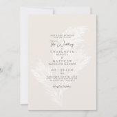 Invitation Pampas neutre mariée moderne Muté Mariage parent (Devant)