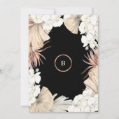 Invitation Pampas noir et Mariage Rose Gold Foil (Dos)