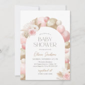 Invitation Pampas Pampas Pampas Pâte Arc de Herbe Baby shower (Devant)