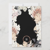 Invitation Pampas Premium | Monogramme d'huile d'or | Onyx no (Dos)