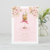 Invitation Pampas rose Brunch & Fête des mariées Bubbly (Debout devant)