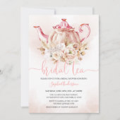Invitation Pampas Rose Doux Fête des mariées de thé à l'herbe (Devant)