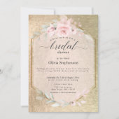 Invitation Pampas Rose en or (Devant)