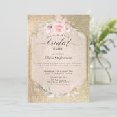Invitation Pampas Rose en or (Debout devant)
