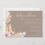 Invitation Pampas rose Floral | BABY SHOWER (Devant)