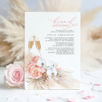 Pampas rose floral Brunch en laiton et bulle