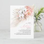 Invitation Pampas rose Floral Grass Bridal Show (Debout devant)