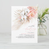 Invitation Pampas rose Floral Grass moderne Christine (Debout devant)