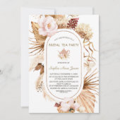 Invitation Pampas rose Floral Palm de Herbe (Devant)