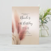 Invitation Pampas rose Grass Bohème Bohème fête d'anniversair (Debout devant)