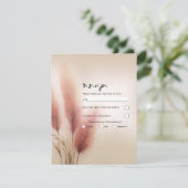 Invitation Pampas rose Grass Bohème Bohème Mariage RSVP (Debout devant)