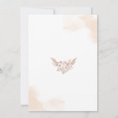 Invitation Pampas rose Grass Boho Bonjour Baby shower (Dos)