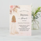 Invitation Pampas rose marié or gazon Fête des mariées luxe (Debout devant)