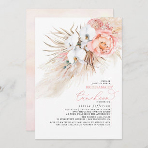 Invitation Pampas Rose Pampas Épouses d'honneur déjeuner