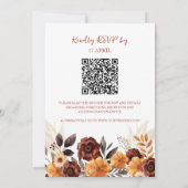 Invitation Pampas Rust Grass Chute QR Code Tout en un Mariage (Dos)