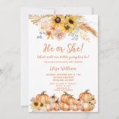 Invitation Pampas Rust Grass Orange Citrouille Révélation de  (Devant)